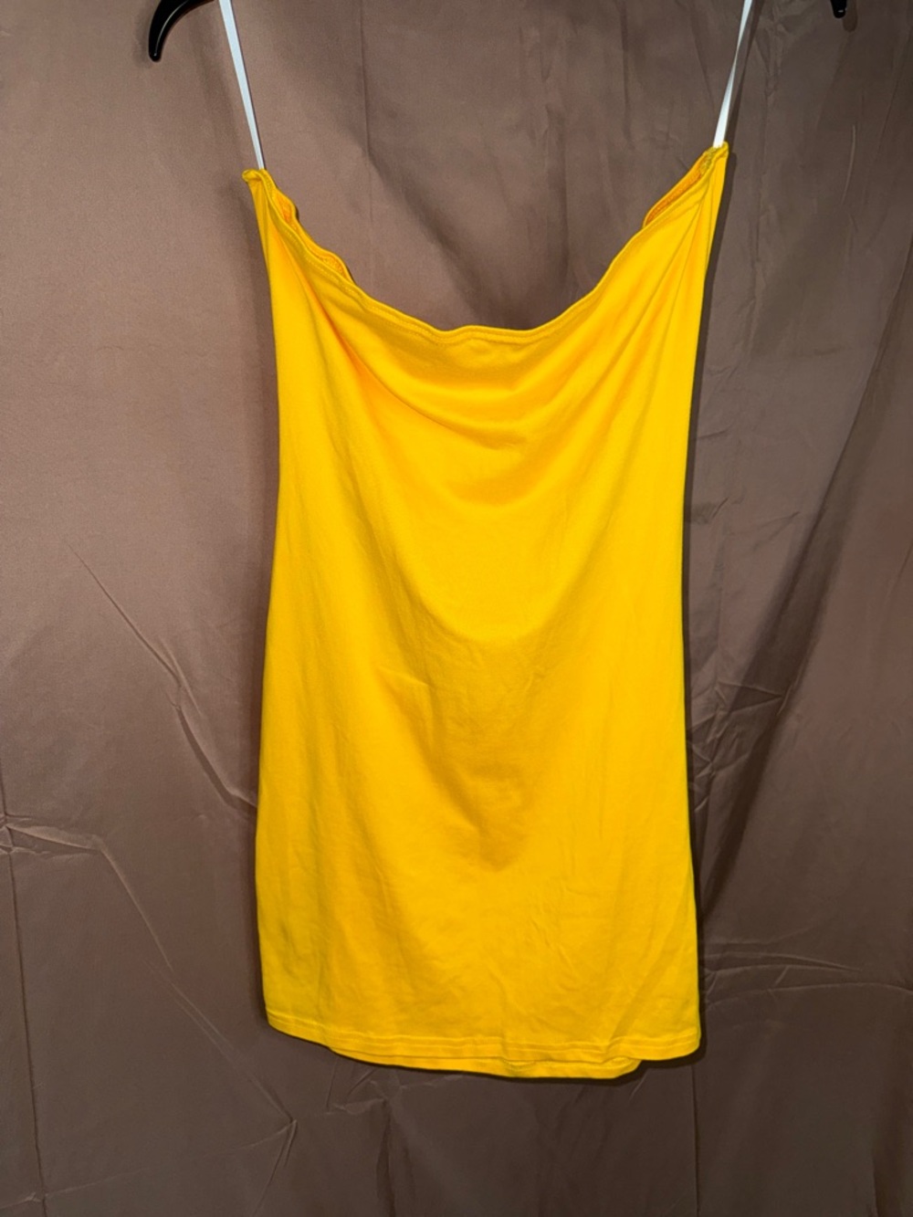 SHEIN Yellow Slip Dress Strapless with Sexy open back Large